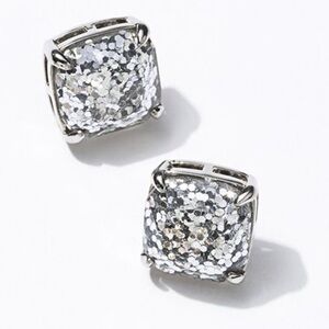 KATE SPADE NEW YORK ♠️ something sparkly silver glitter square earrings